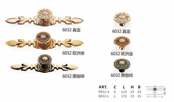 Kenop Perangkat Keras Dapur Kuningan Modern Mewah Untuk Kabinet